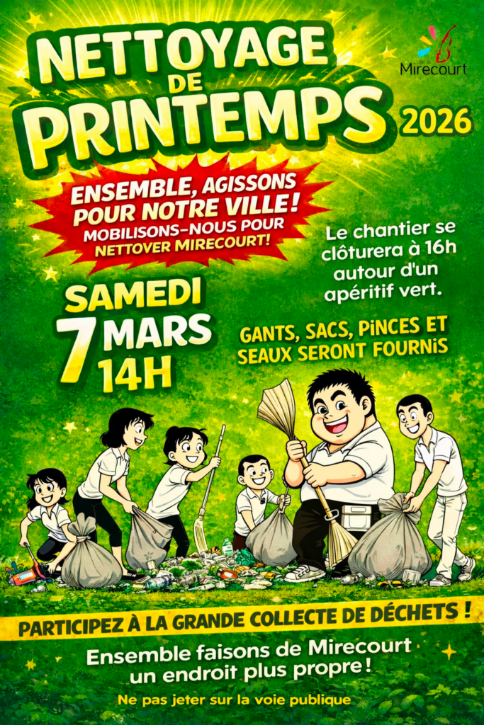 Nettoyage de Printemps 2026 à Mirecourt